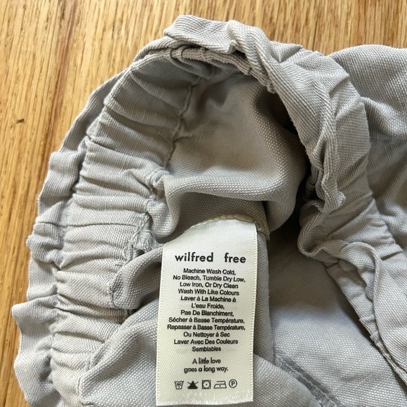 ARITZIA wilfred free harulia short high waisted paperbag linen blend gray size S - Picture 6 of 10